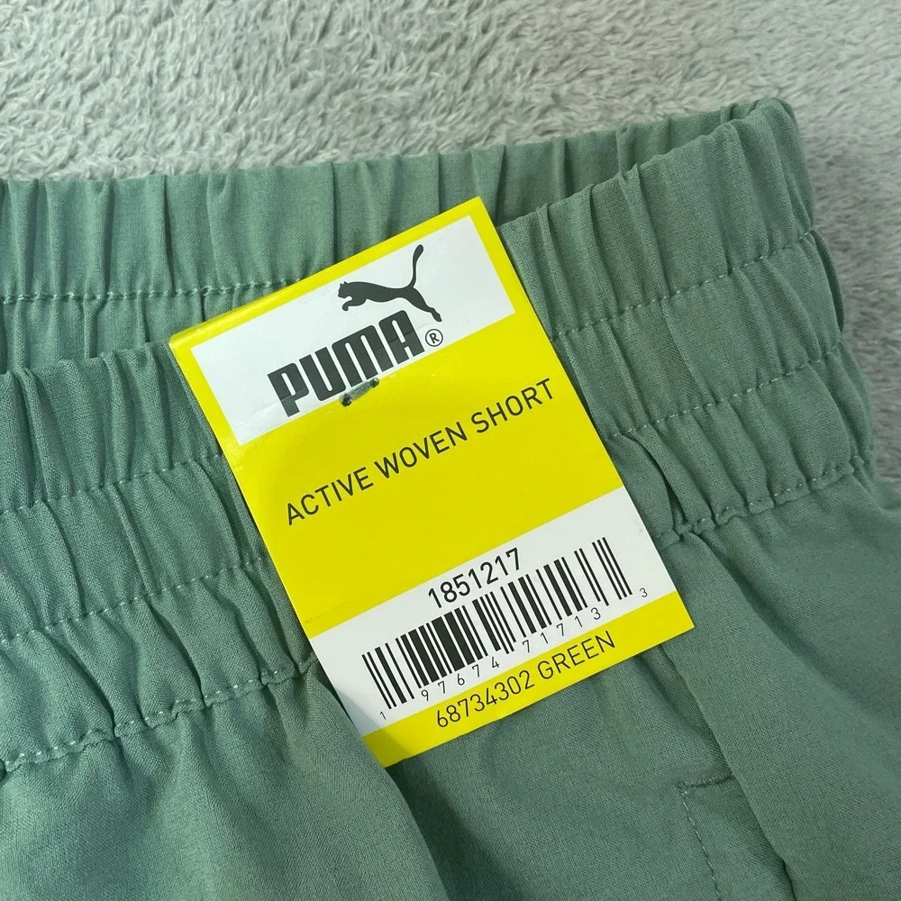 NWT Puma Active Woven Shorts Men's Size S Green Polyester Athletic